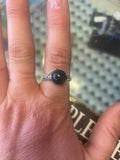 Blue Goldstone hand wrapped ring