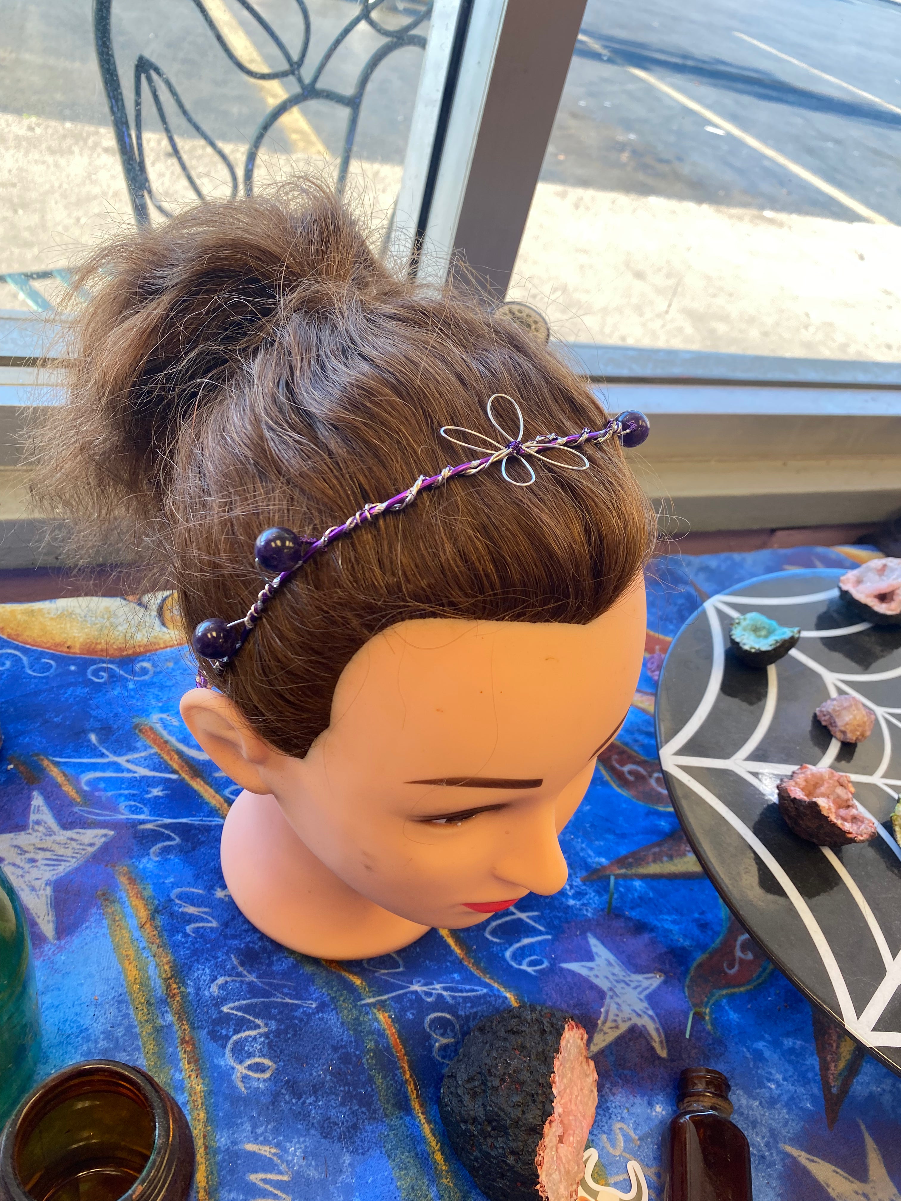 Amethyst Butterfly Wire Wrapped Headband